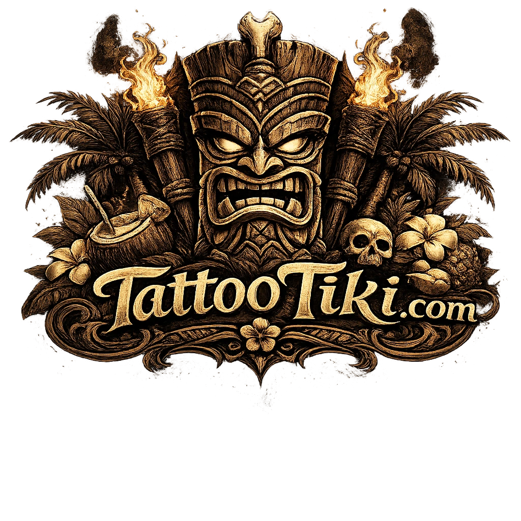 TattooTiki.com — Christian Ramos (Tiki) Polynesian blackwork tattoo, Ohana Tattoo Waikiki